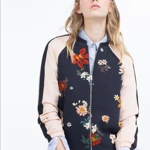 Zara floral bomber jacket